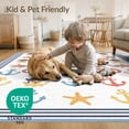 thumbnail image 4 of ODIKA 2'x3' Washable Throw Rug Octopus Koi Cheerful Hat Ocean Eight Starfish Cartoon Pirate for Hallway, Study Room, Non-Slip Low Profile, Flatwoven, 4 of 7