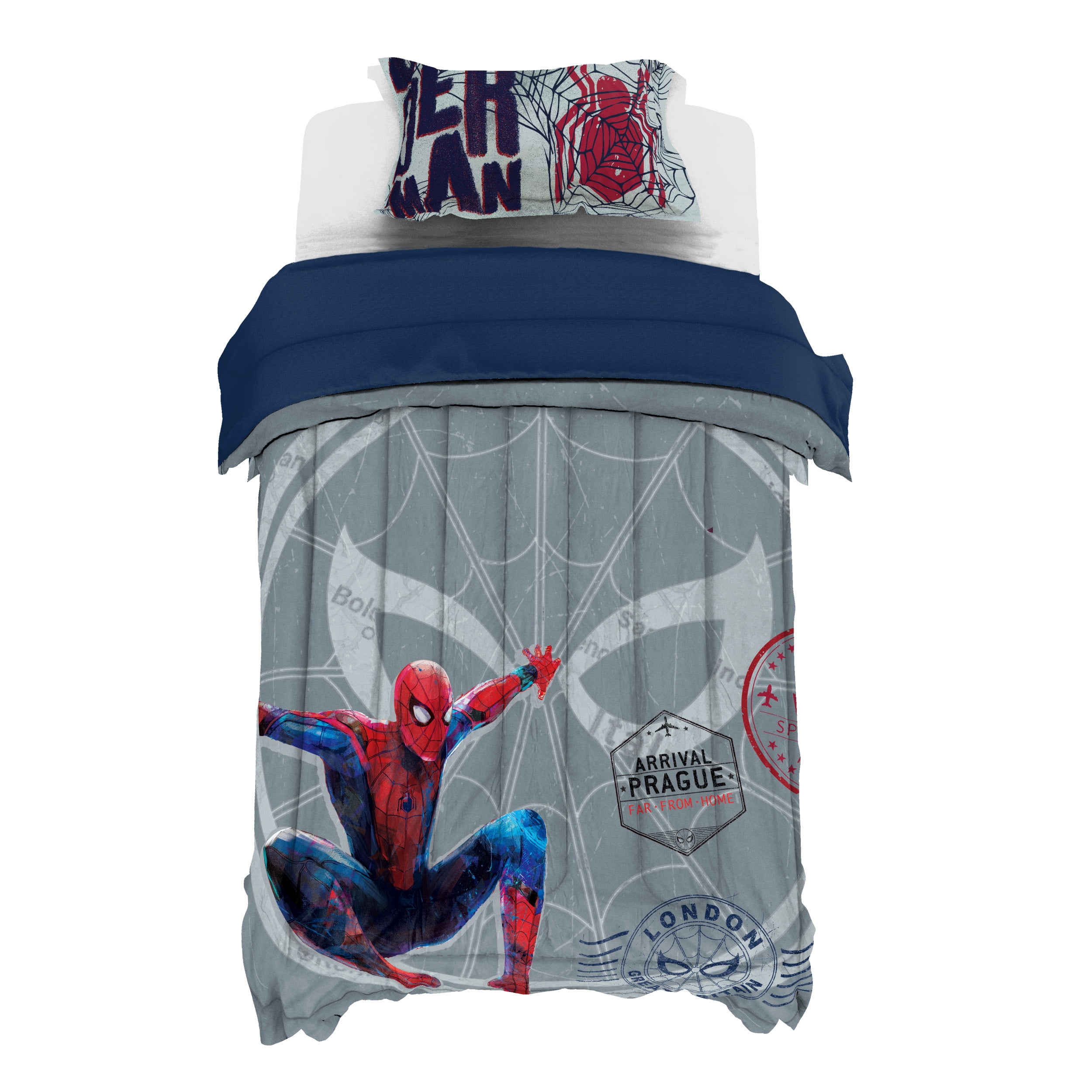 Spiderman Student Visa Full Duvet Cover Sham Set Walmart Com