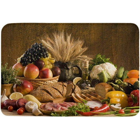 

Retro Texture Indoor Door Mat Entryway Rug Anti-Skid Doormat Decorative Absorbent Washable Floor Mat for House Patio High Traffic Areas Decorch Autumn Harvest Fresh Fruit 24x16 Inch
