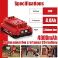 thumbnail image 4 of Replacement for Craftsman 20V Battery 4.0Ah 2-Pack, V20 Battery Compatible with CMCB205 CMCB204 CMCB206, 4 of 7