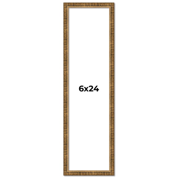 6x24 Frame Gold Kingsley Distressed Solid Wood Picture Frame Width 0.75 Inches | Interior Frame
