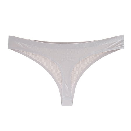 

Panties for Women Solid Color Thin Thong Underpants Low Wasit Briefs