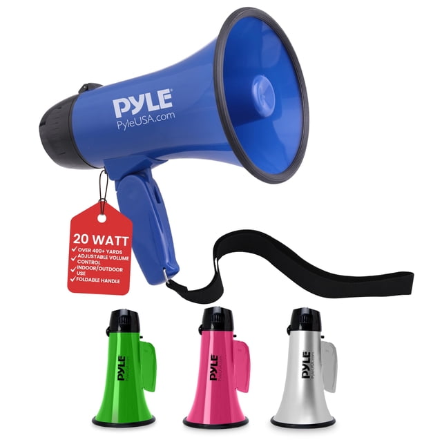 Altavoz megáfono portátil Pyle PMP21BL 20W azul con sirena