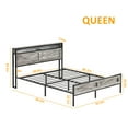 thumbnail image 6 of Veanerwood Queen Platform Bed Frame with Headboard, LED Lights and Power Strip, for Bedroom, Gray, 6 of 7