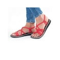 thumbnail image 3 of Woobling Womens Flat Clip Toe Sandals Summer Women Bohemian Bandages Casual Beach Shoes, 3 of 3