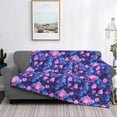 thumbnail image 2 of Yiaed Blue Skull Rose Print Blanket Throw Blanket Soft Cozy Flannel Blanket for Home Bed Sofa Couch Chair-80"x60", 2 of 6