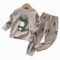thumbnail image 5 of NOLDARES Baby Toddler Girl Fall Winter Outfits 2 Piece Cute Long Sleeve Soft Tee and Relaxed Pants Set Print Clothes Clothing(Grey,5-6 Y), 5 of 5