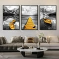 thumbnail image 4 of Hieng Yellow Boat On The Lake Landscape Canvas Prints Gold Wooden Bridge Mountain Abstract Wall Art Paintings For Home Decor Unframed, 4 of 6