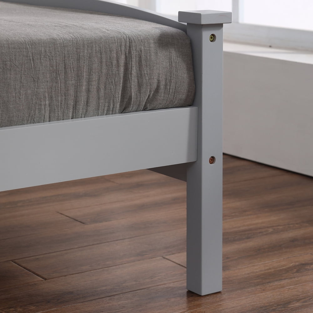 Kadyn Twin Over Twin Bunk Bed, Over Twin Bunk Bed with Headboard, Modern Bunk Bed Frame for Kids Adults, Gray