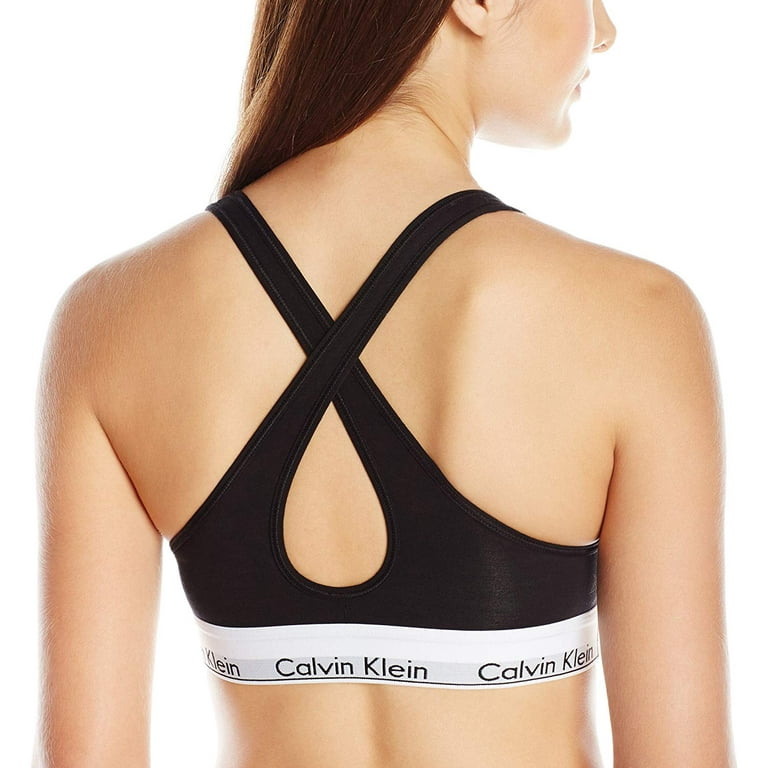 Calvin Klein Modern Cotton Plus Unlined Bralette - Black - Curvy Bras
