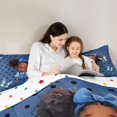 thumbnail image 4 of Castle Fairy Flying Butterfly Black Cartoon Girl Queen Comforter Set 3 Pieces,Denim Bow Polka Dots Print Comforter Sets Queen,Blue,1 Comforter and 2 Pillowcases, 4 of 6