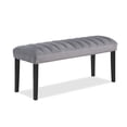 thumbnail image 4 of Traditional 6pc Dining Room Set Faux White Marble Table Top Upholstered Chair Bench Furniture, 4 of 7