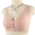 thumbnail image 4 of dmqupv Womens Bras Push Up Bras for Women Casual Lace Front Buckle Underwear Without Rims Vest Lace Plus Size Bra Pink 3XL, 4 of 5