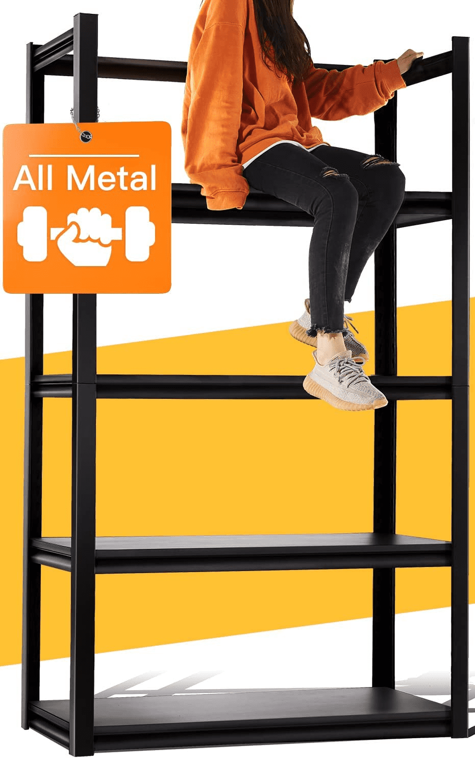 Raybee 2000Lbs Garage Shelving 5 Tier Heavy Duty Storage Shelves