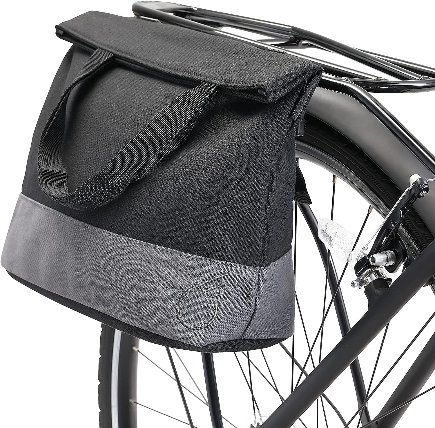 sixthreezero Bike Bag Rear Rack, Waterproof Bicycle Pannier, Frame Mount, Carrying Handle, Black