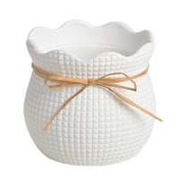 Mini Plastic Planter Pot Set | Modern Desk Flower Vase | Small Space Home Decor for Shelves/Tables | Gift-Worthy Decor Collection(White,B)