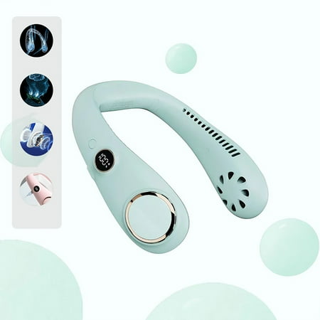 

Bladeless Neck Fan Portable Hands-Free Small USB Fan - Rechargeable Battery Operated Personal Mini Cooling Fan Perfect for Kids Office Travel Sports Household Outdoor