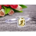 thumbnail image 4 of Classic And Stunning Look 10k White Gold 1.75 Carat 7x5mm Emerald Cut Champagne Diamond Moissanite Engagement Ring, 4 of 6