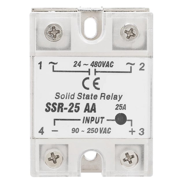 Módulo De Relé De Estado Sólido Ssr Ac-Ac Entrada 90-250V Ca Salida 24-480V Ca,Ssr-25 Aa 25A Scienceny TO003556-00