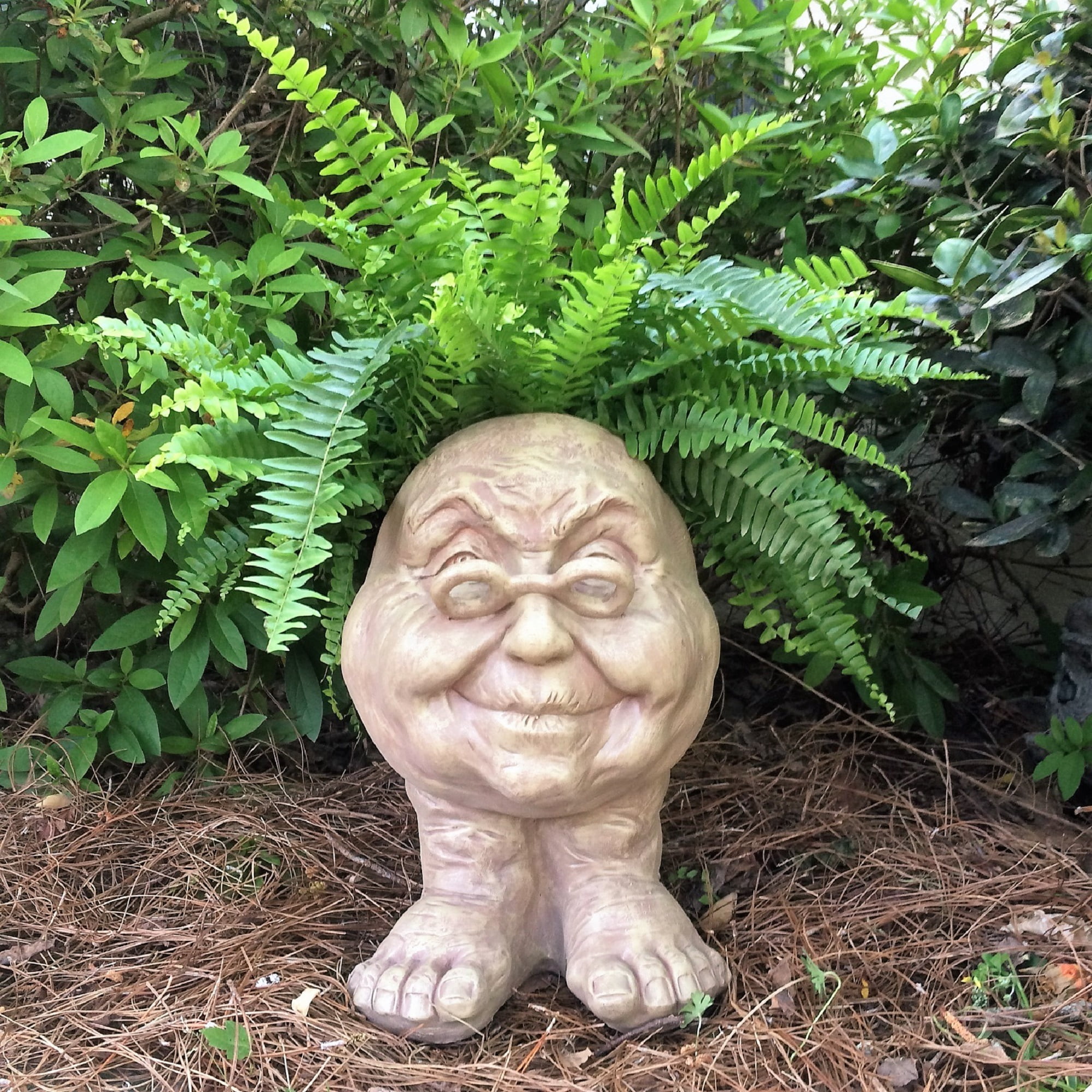 Homestyles Stone Wash Grandma Violet the Muggly Face Humorous Statue Planter Pot