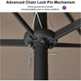 thumbnail image 4 of PURPLE LEAF Parasol de Marché pour Patio Double Face 9 x 15 Pi avec Base, Parasol de Table d'Extérieur Robuste pour le Soleil avec 12 Nervures Robustes, Taupe, 4 of 8