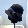 thumbnail image 5 of CoCopeaunt French Socialite Wool Hat, Women’S Art Hydrangea Fisherman Hat, Wool Felt Hat, Silk Ribbon Basin Hat, 5 of 6