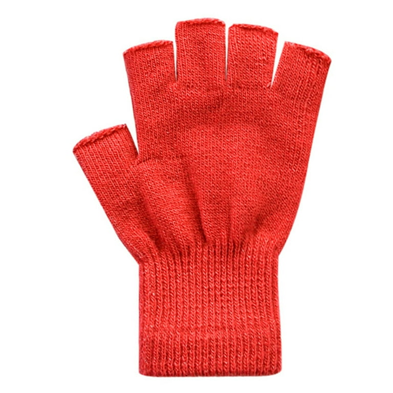 Boao 3 Pairs Half Finger Gloves Winter Fingerless Gloves Unisex Knit Gloves Typing Gloves for Men Women