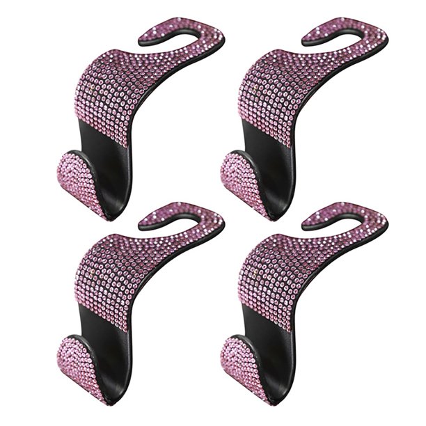 Kenally Paquete de 4 ganchos de plástico para reposacabezas de automóviles, portátil, desmontable, giratorio, para asiento trasero, bolsa de Type3 NO3
