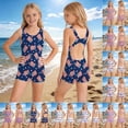 thumbnail image 5 of Shadoumai Girls Swimsuit One Piece Size 6 High Waisted Tankini Sets Quick Dry Color Block Girl Bathing Suit Stretch Strap Swimwear with Cover Up Beach Skirt, 5 of 6