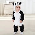 thumbnail image 6 of QEFJNO Newborn Infant Animals Panda Romper Baby Winter Flannel Playsuit Toddler Hoodie Romper Jumpsuit with Zipper, 6 of 10