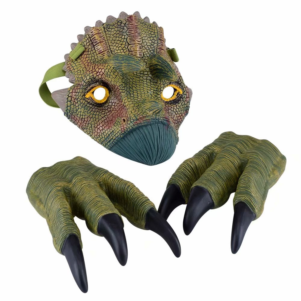 Dinosaur Mask and Dino Claws Set for Kids Dinosaur Costumes(Triceratops)