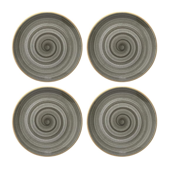 Space dia.7.5" Round Grey Porcelain Plate (Set of 4)