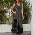 thumbnail image 2 of Black Gold Marble Geometry Vestido Sin Mangas Para Mujer, Traje De, Ropa De Cumpleaños, Verano, 2 of 5