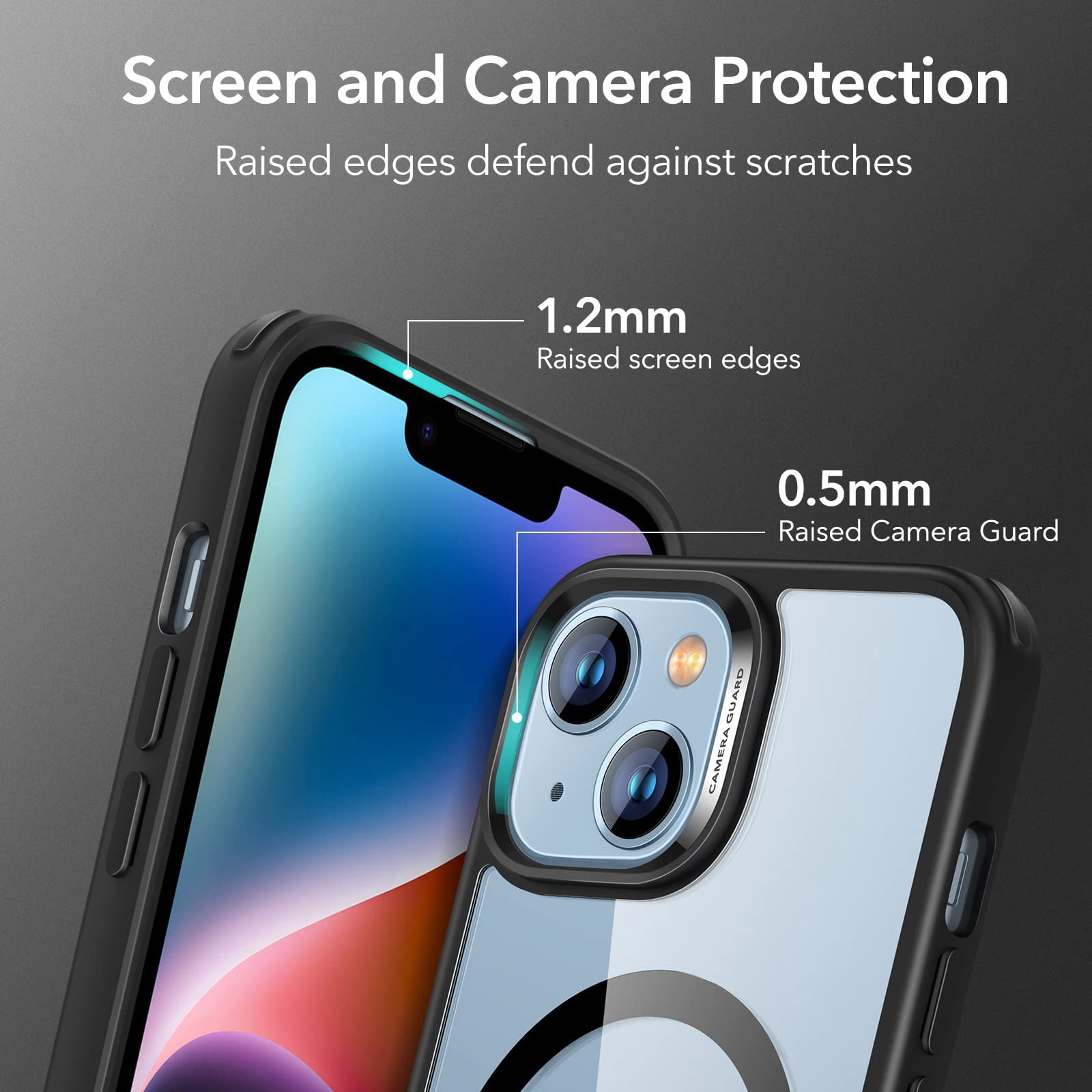 Esr For 14 /iphone 13 Case  Compatible With Magsafe Shockproof Military-grade Protection Magnetic Phone 14/13 Classic Hybrid (halolock) Clear Black