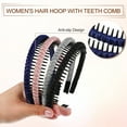 thumbnail image 4 of Unique Bargains 4pcs Teeth Comb Headband Tooth Comb Hair Hoop for Women Pink Black Deep Blue Gray, 4 of 7