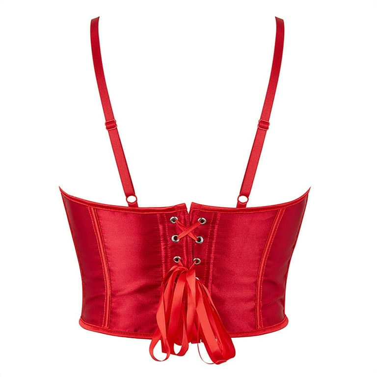 トップス miumiu corset camisole red MIU MIU 2000's Red Corset-Style Cotton Top (S-M) - Emerieu
