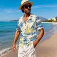 thumbnail image 2 of KUIFORTI Matching Outfits for Couples with Soft Fabric His and Hers Summer Outfits Shirts for Men Breathable 4-Way Stretch Suitable for Everyday Casual Wear Sailboat Palm Tree, 2 of 7