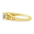 thumbnail image 4 of 10k Yellow Gold Round White Topaz And Diamond Ring, 4 of 6