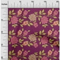 thumbnail image 1 of oneOone Polyester Lycra Dark Magenta Fabric Leaves & Flowers Floral Diy Clothing Quilting Fabric Print Fabric By Yard 56 Inch Wide, 1 of 4