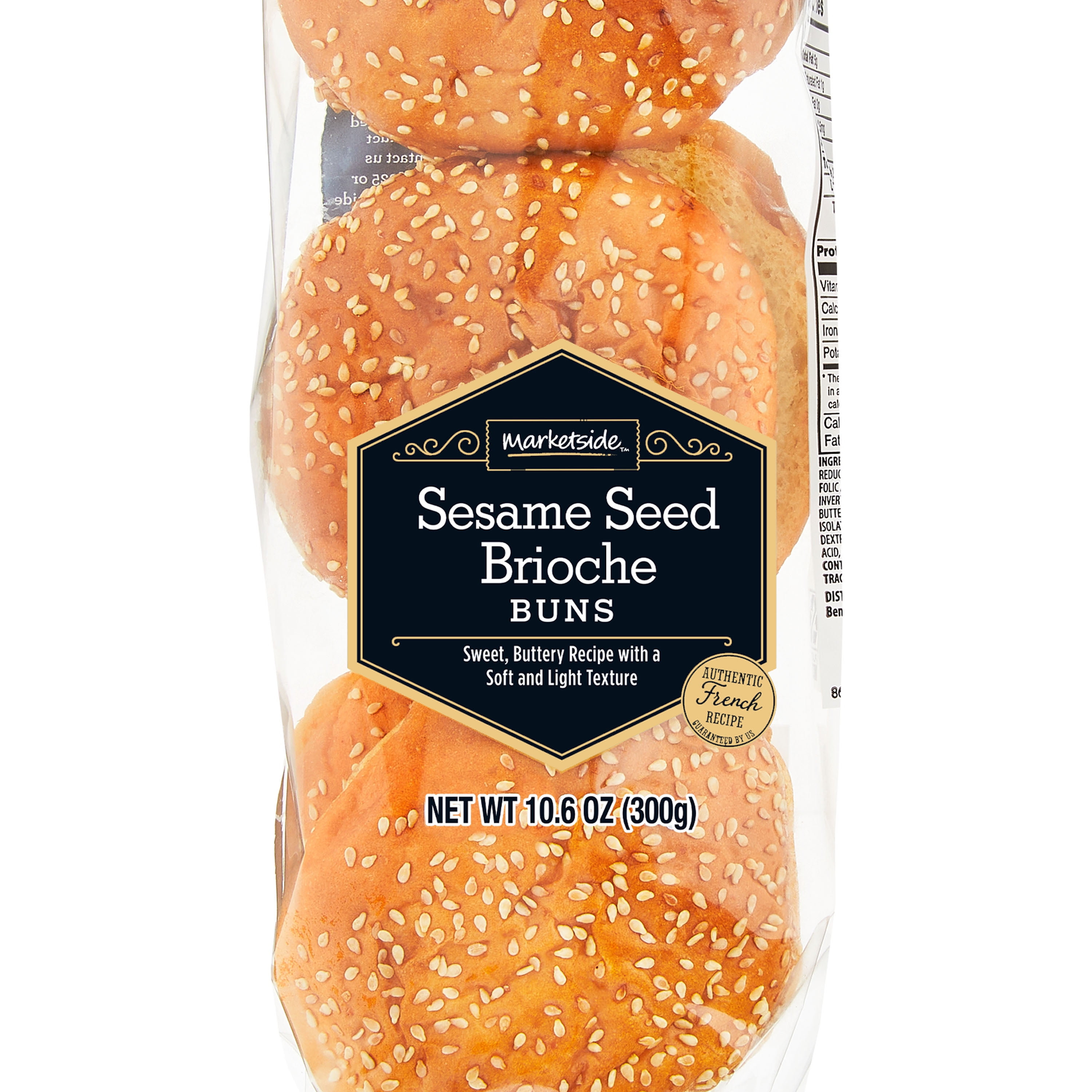 Marketside Sesame Seed Brioche Buns, 10.58 oz, 6 Count