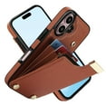 thumbnail image 3 of Mantto for iPhone 16 Back Wallet Case with Card Holder, Magnetic Clasp 3 Card Slots RFID Blocking Premium PU Leather Shockproof Anti-Scratch Wallet Phone Case for iPhone 16, Brown, 3 of 7