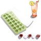 thumbnail image 1 of Xiao Hua Bandeja de cubitos de hielo en forma de corazón, molde de silicona de 21 agujeros con tapa extraíble, flexible para whisky, cócteles, chocolate y San Valentín (verde), 1 of 3