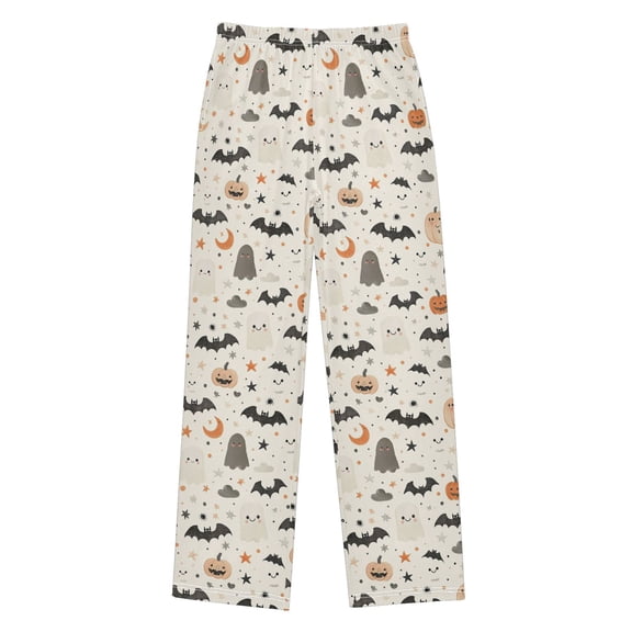 Boys Long Pajama Pants Soft Sleepwear Kids Lounge PJ Bottoms with Side Pockets for Home Cute Halloween Pumpkin and Ghost Pattern Small