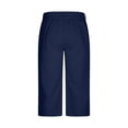 thumbnail image 5 of Guluxicc Linen Capris for Men Button Elastic Waist Pants Relaxed Fit Cropped Vacation Casual Beach Trousers with Pockets, 5 of 5