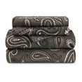 thumbnail image 2 of BNM Paisley Flannel Cotton Sheet Set, Split King, Charcoal, 2 of 5