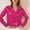 Hot Pink, variant on Women's Fashionable Satin Casual Shirt Elegant Long Sleeve Blouse With Hidden Placket Solid Color Workwear Short Sleeve Shirts for Women Casual Summer Half Tee Button down Blouses for Women V Neck T