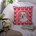 thumbnail image 3 of Hearts Love and Valentine's Day Dog Portrait Fabric Decorative Pillow, 3 of 4