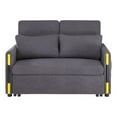thumbnail image 3 of Pemberly Row Gray Teddy Velvet Fabric Sleeper Loveseat with Side Pockets, 3 of 6