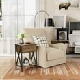 thumbnail image 3 of VECELO X-Design 1-Drawer Nightstand Bedside End Table with 2 Open Storage Shelves, Brown, 3 of 7