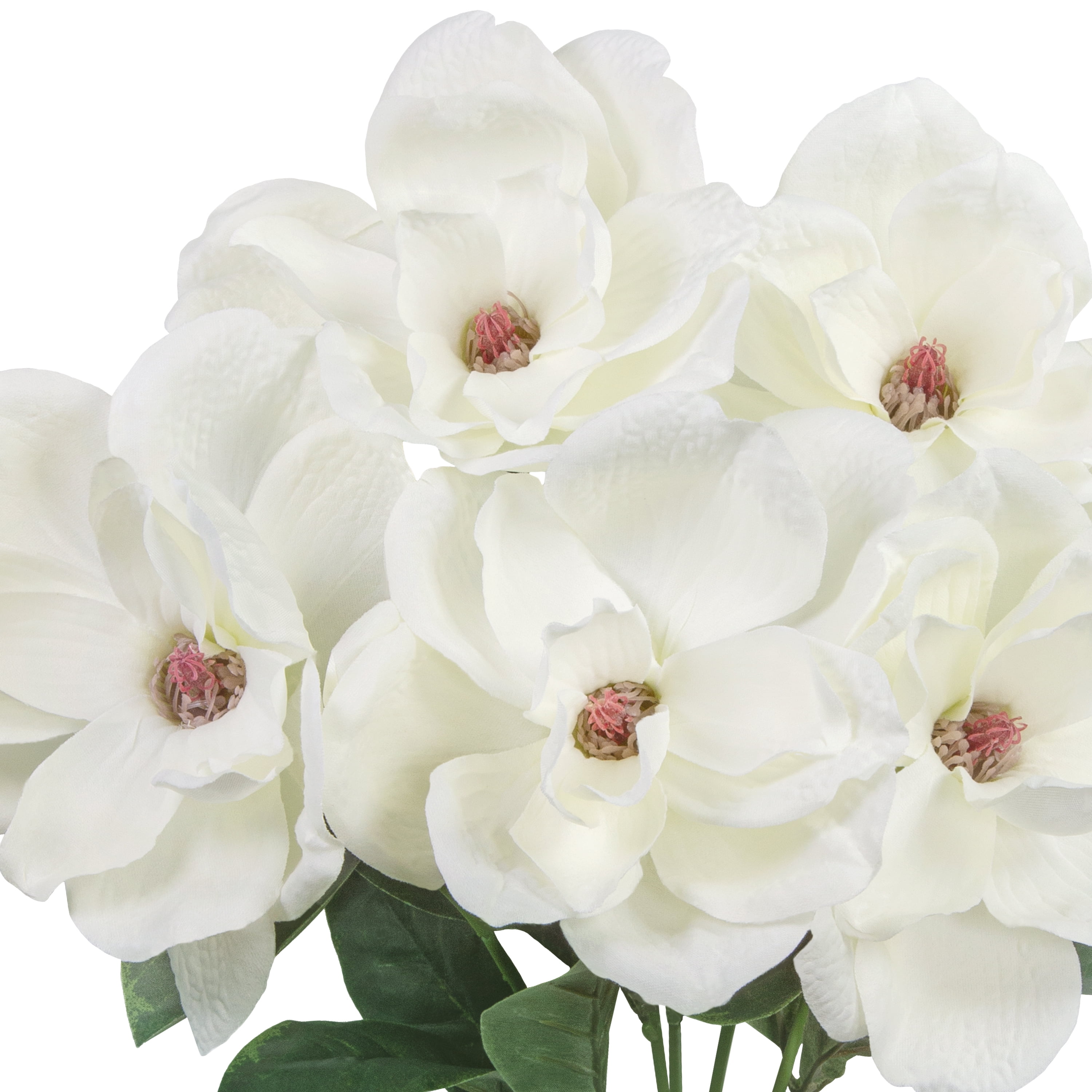 (2 pack) 19-inch Artificial Silk White Magnolia Bush, for Indoor Use, by Mainstays